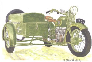 [V07] HEAVY MOTORCYCLES M111 SOKÓŁ (FALCON) 1000 with AMMUNITION BOX